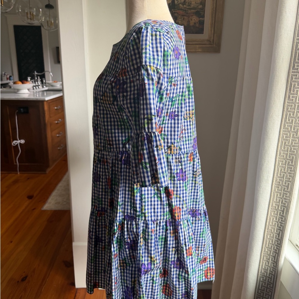 Romeo & Juliet Couture Blue Checkered Floral Dress - Picture 7 of 9